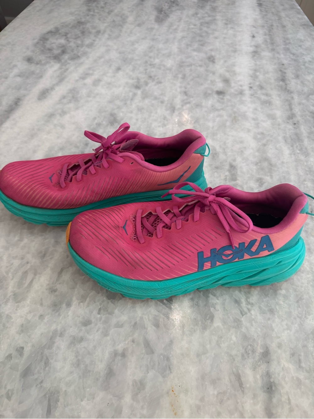 Hoka One One Rincon Women's Pink with Teal Athletic Running Shoes